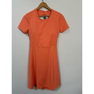 Halara Women's Cut Out Flare Active Dress Built In Bra‎ Size Medium Orange New
